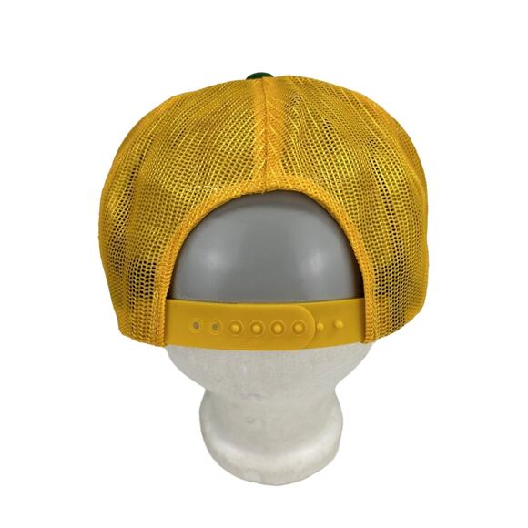 Vintage Acme Concrete Company Snapback Mesh Trucker Hat Yellow/Green 1990's - Picture 8 of 11